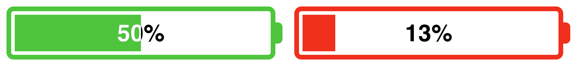 Examples of some horizontal Battery Gauges