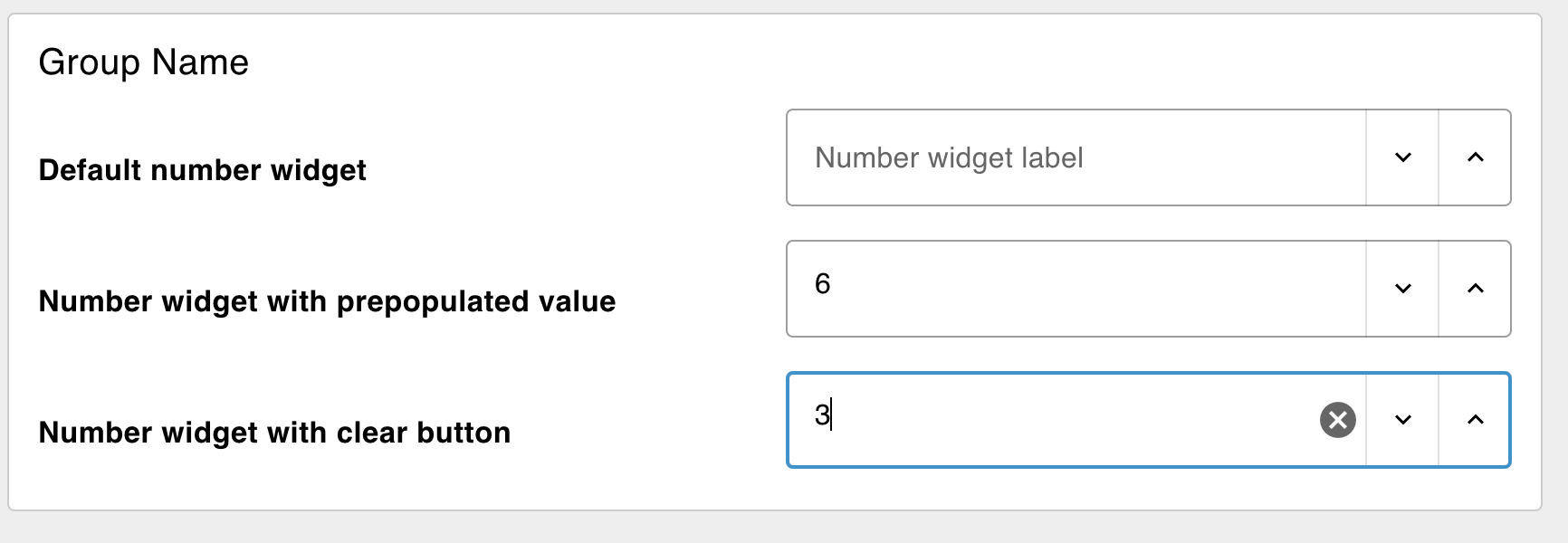 Example of Number Inputs Types